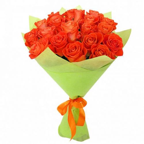 Купить 21-ну оранжевую розу с доставкой по Гуково